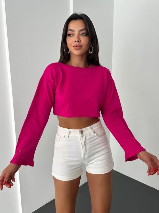 Boat Neck Knitwear Crop