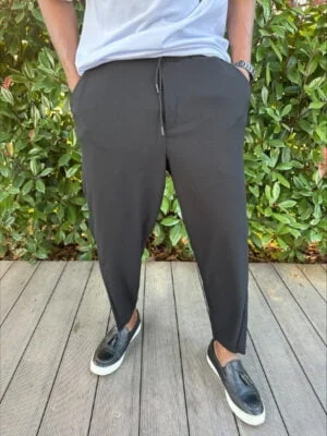 Men's Corduroy Baggy Black Trousers