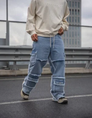Men's High Quality Designer Baggy Jeans Trounsers