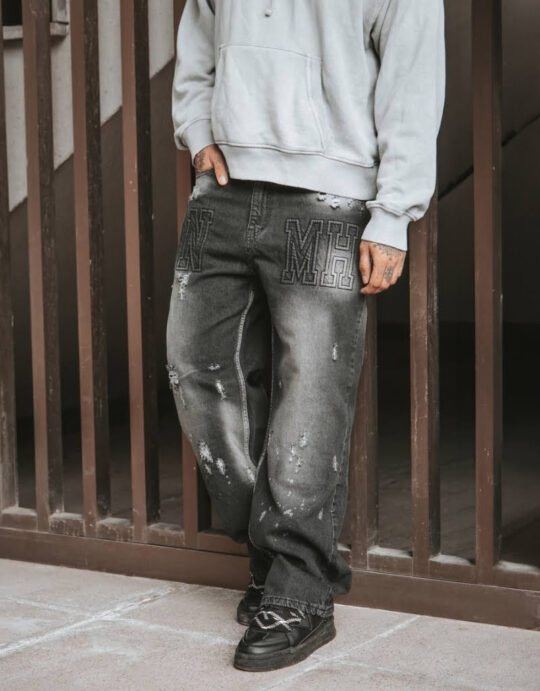 Men's High Quality Designer Baggy Jeans Trounsers
