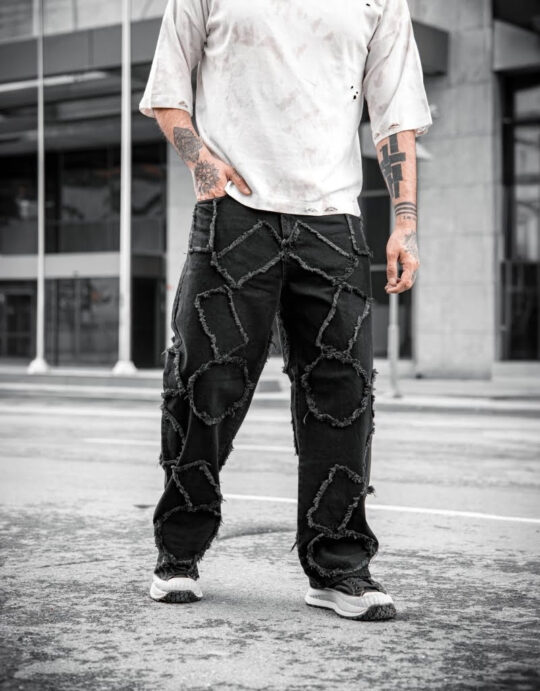 Men's High Quality Designer Baggy Jeans Trounsers