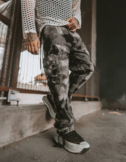 Men's High Quality Designer Baggy Jeans Cargo Trounsers