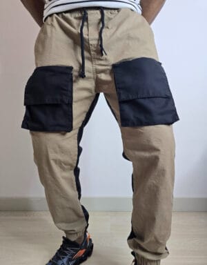 Two-Tone Drawstring Cargo Pants