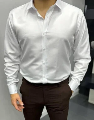 Men’s Classic Slim Fit Luxury Sateen Long Sleeve Shirt