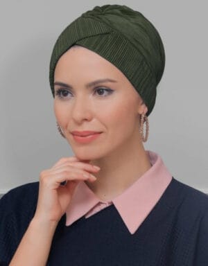 Practical Ready-to-Wear Slip-On Hijab Cap with Fukuro Pleats