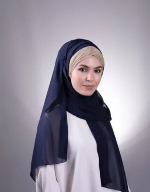 Back-Tie Chiffon Shawl with Three Glittery Pleated Bands