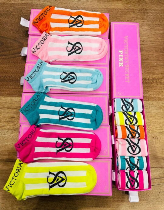 6 Pair Women’s High Quality Short Designer Socks