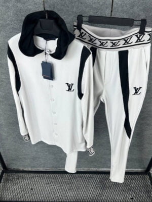 Men's Top Bottom Corduroy Designer Sweatsuit Set