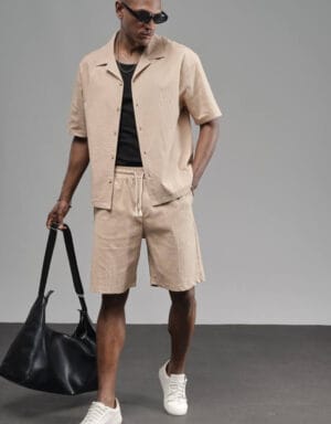 Premium Quality Short Sleeve Linen Shirt Set