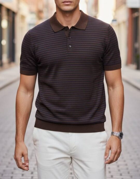Polo Neck Tricot T-Shirt