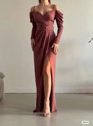 Strappy Belted Slit Dress
